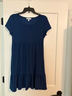 Planet Gold Royal Blue Scoop Neck Top